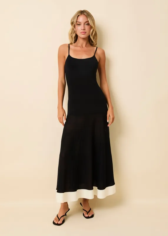 Tess Dress Noir / Brule sold by SOLID & STRIPED