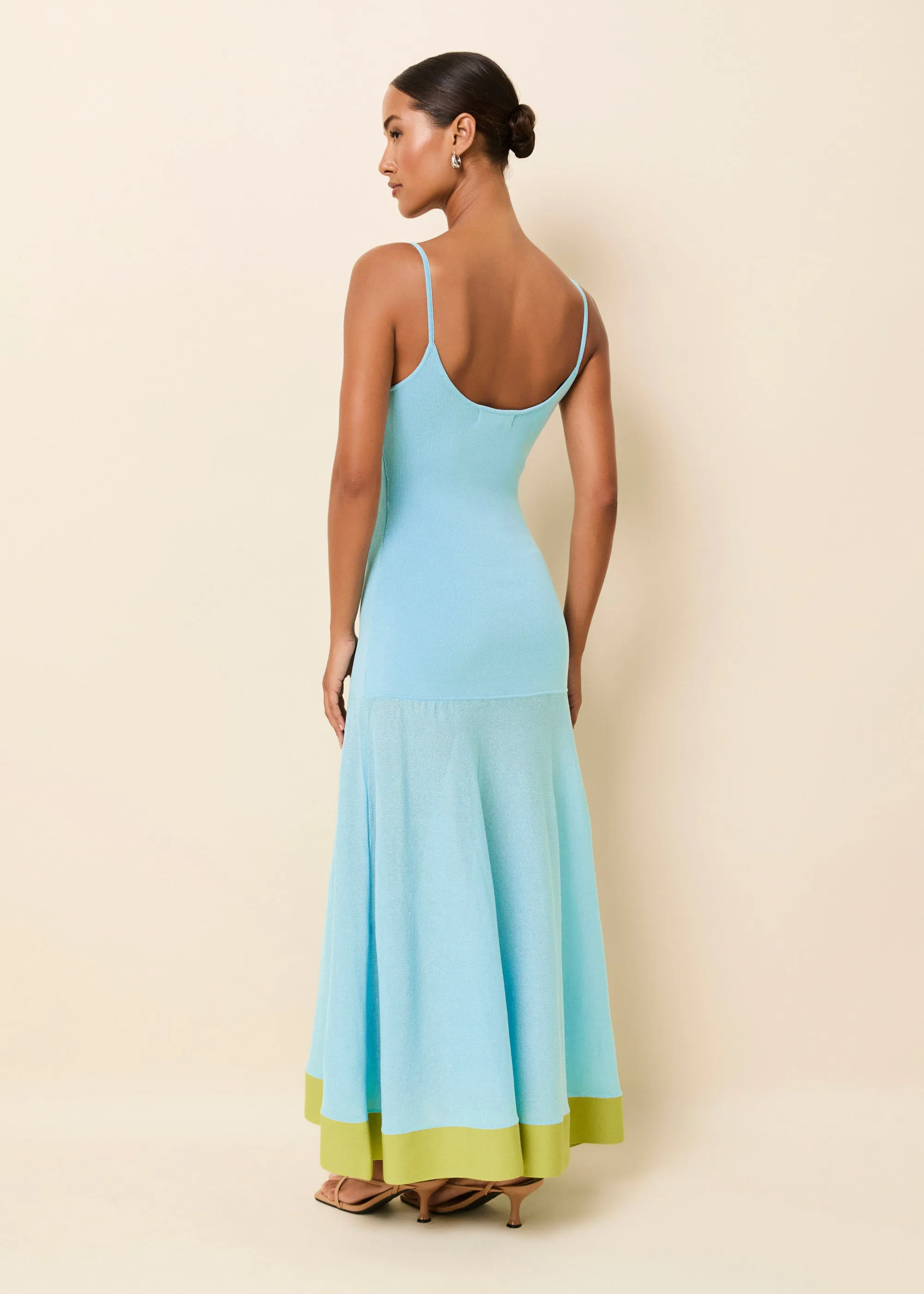 Tess Dress Cosmic Blue / Sour Apple sold by SOLID & STRIPED product image thumbnail 4