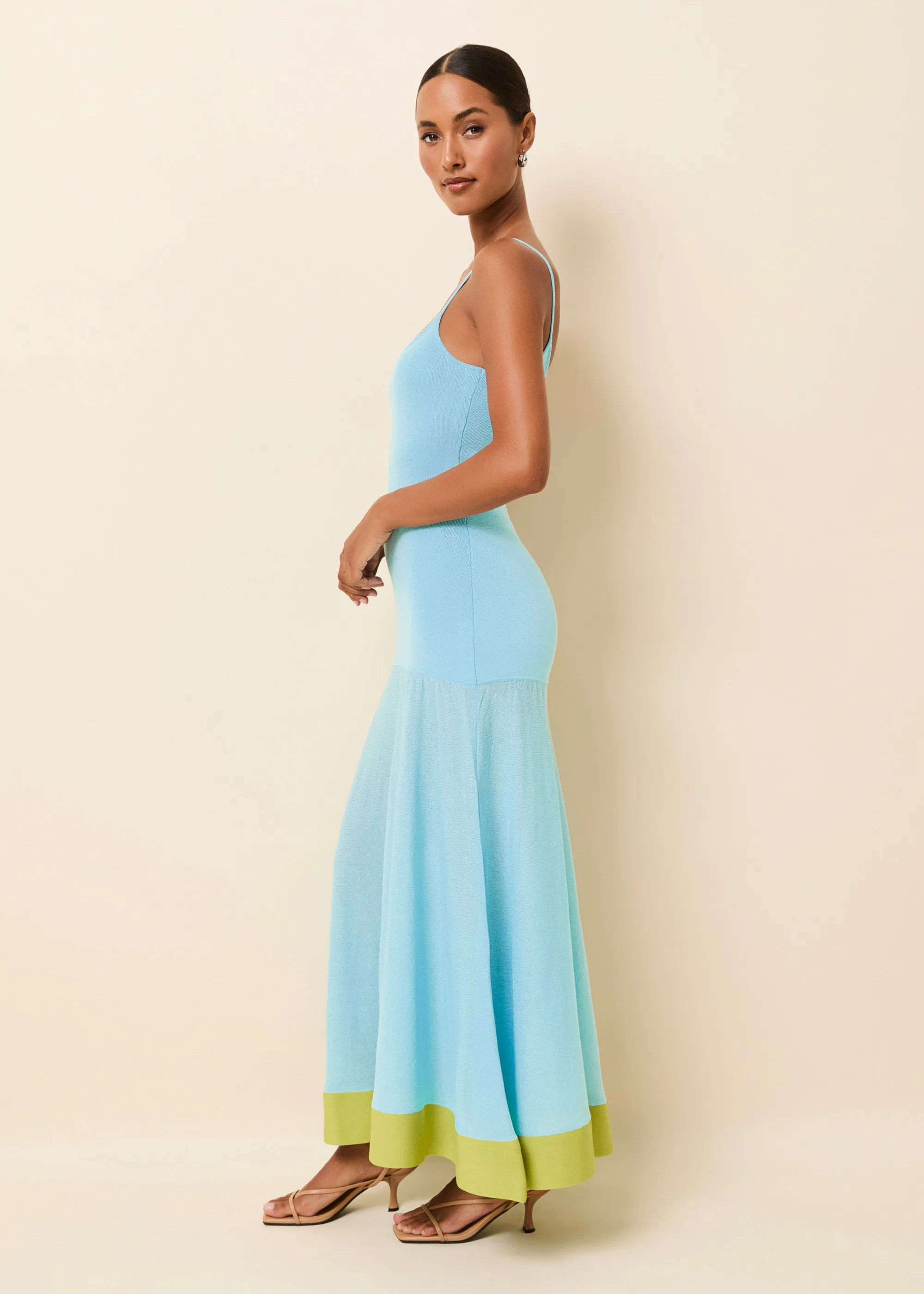 Tess Dress Cosmic Blue / Sour Apple sold by SOLID & STRIPED product image thumbnail 3