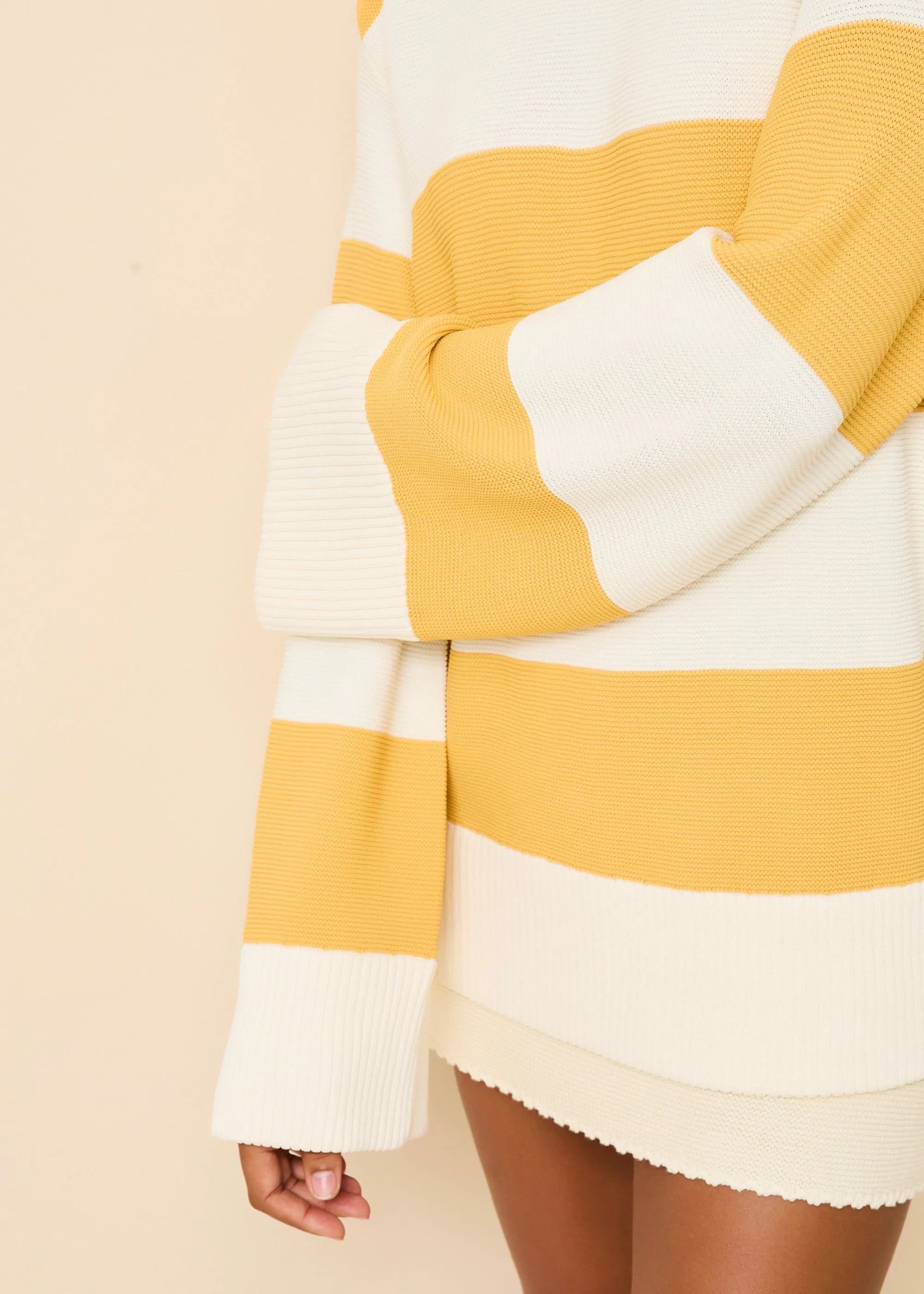 Tate Sweater Rugby Stripe Lemon / Brule sold by SOLID & STRIPED product image thumbnail 4