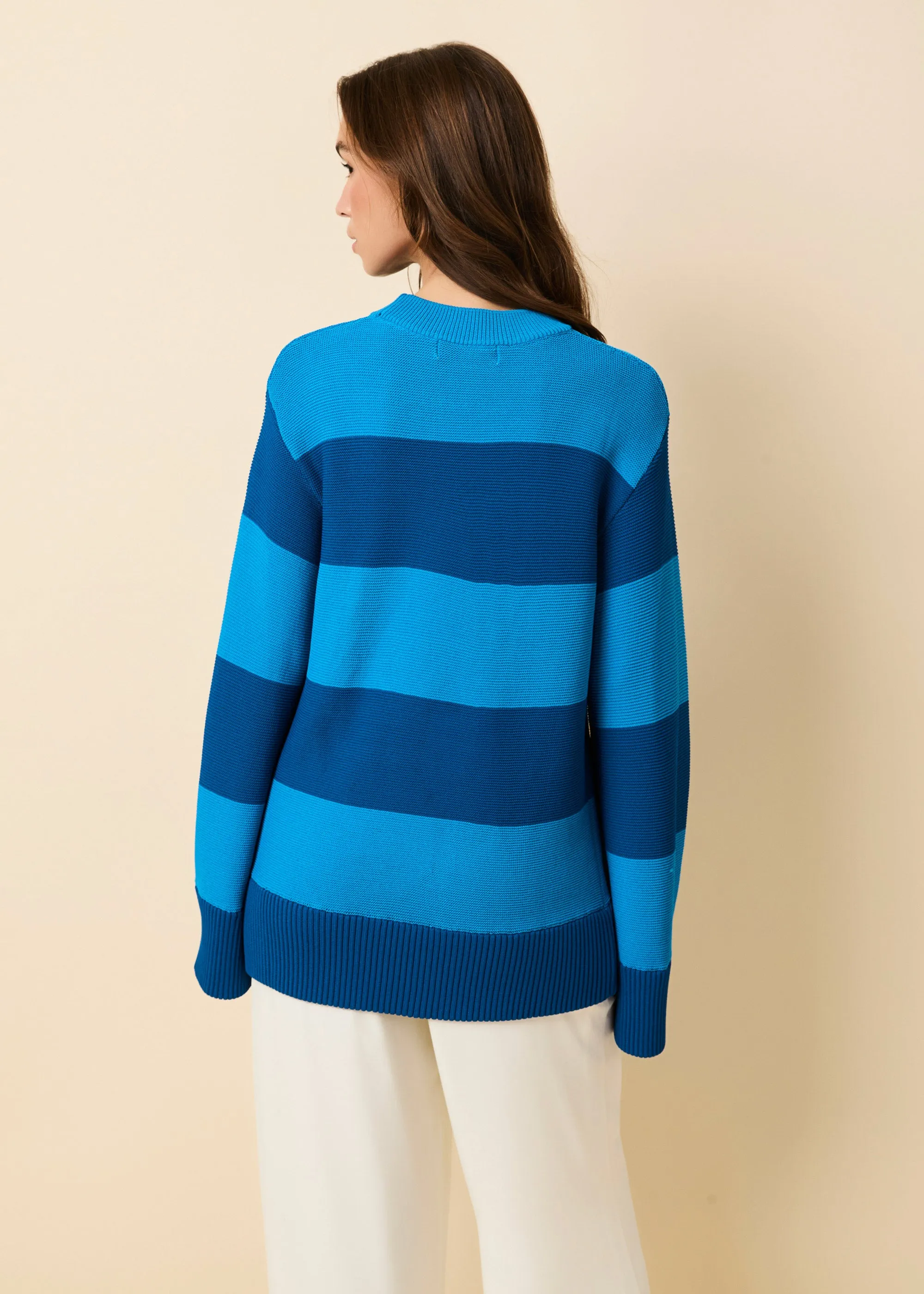 Tate Sweater Rugby Stripe Cosmic Blue sold by SOLID & STRIPED product image thumbnail 3