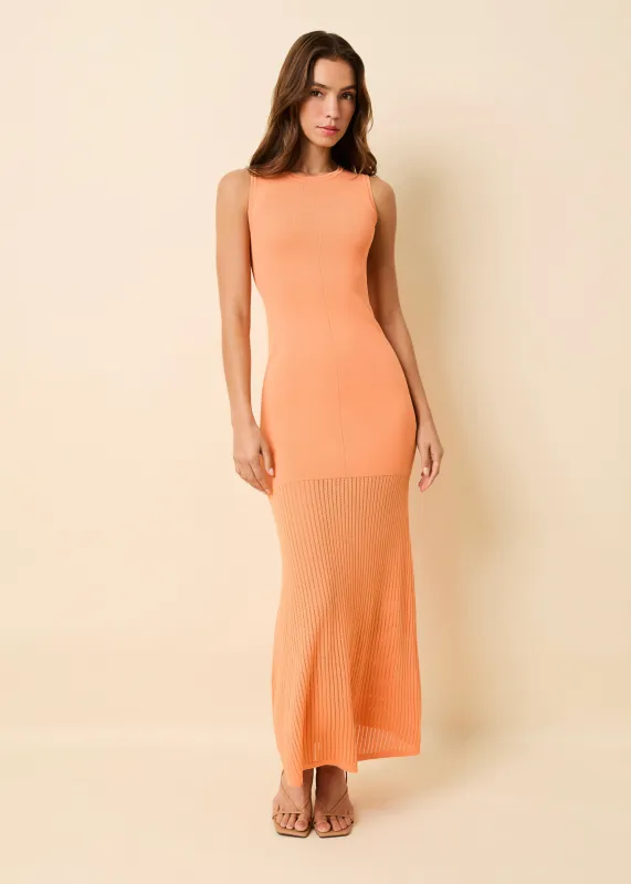 Lucerne Pointelle Dress Orange Soda sold by SOLID & STRIPED