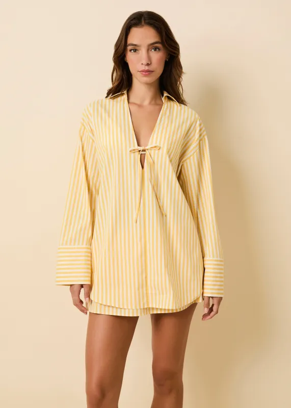 Livia Tunic Lemon Drop / Brule Stripe sold by SOLID & STRIPED