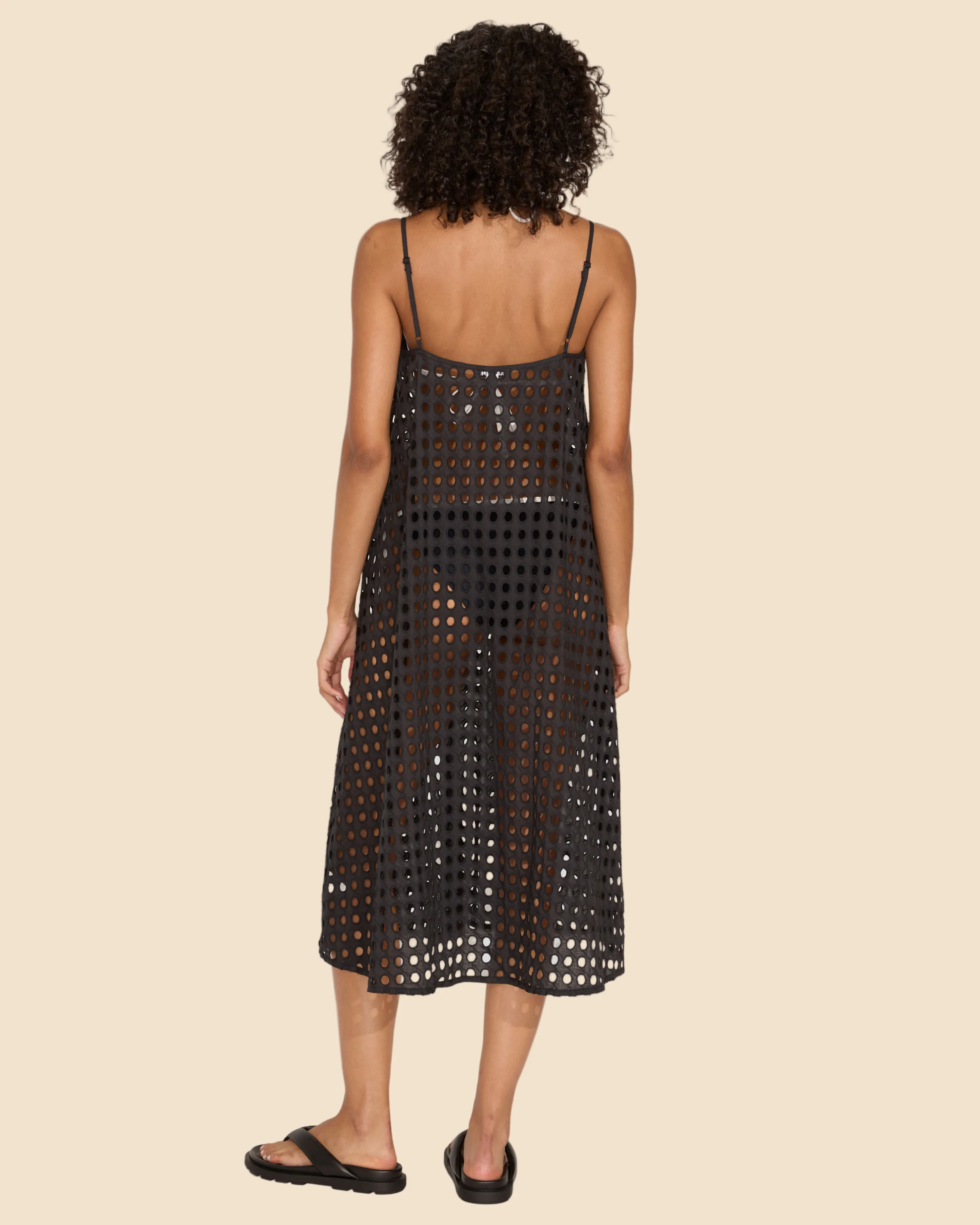 Annika Midi Dress Classic Eyelet Noir sold by SOLID & STRIPED product image thumbnail 2