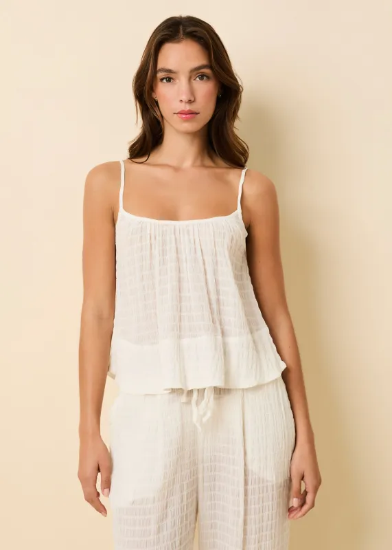 Maayan Top Smocked Optic White sold by SOLID & STRIPED