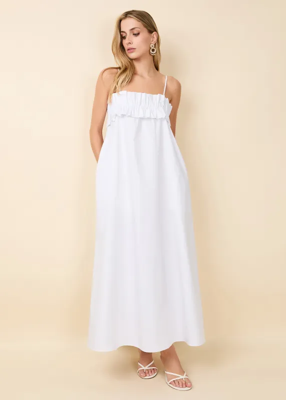 Sophie Dress Poplin Optic White made by SOLID & STRIPED