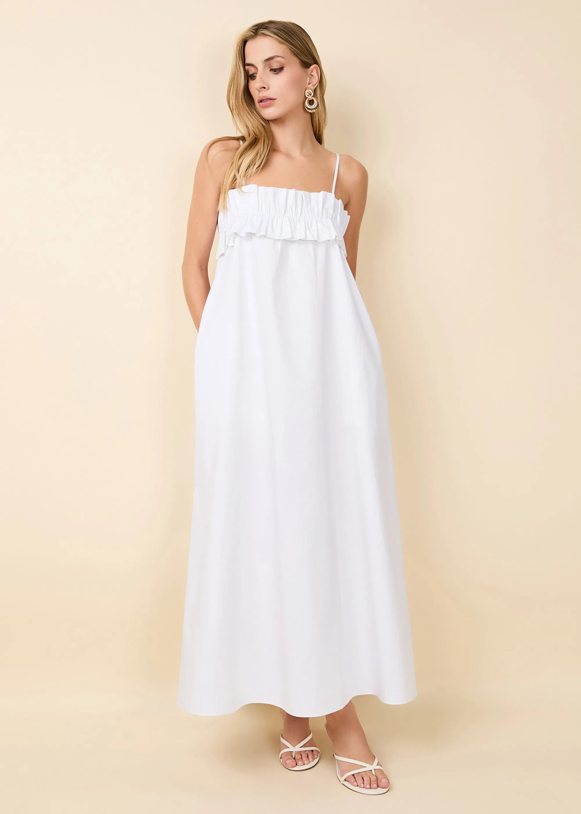 Sophie Dress Poplin Optic White sold by SOLID & STRIPED