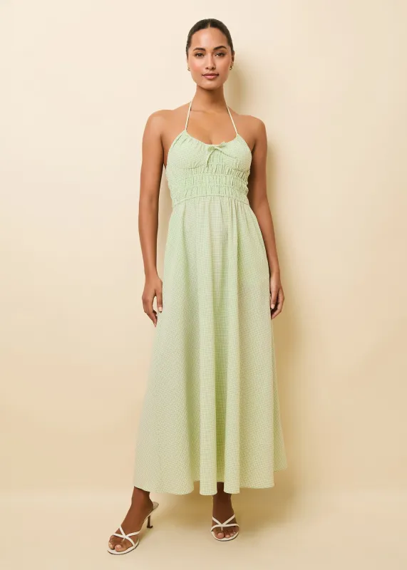 Lolita Dress Matcha Gingham sold by SOLID & STRIPED