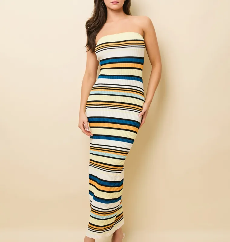 Caroline Ribbed Dress Riviera Stripe sold by SOLID & STRIPED