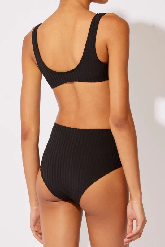 Beverly Ribbed Bikini Bottom Blackout sold by SOLID & STRIPED