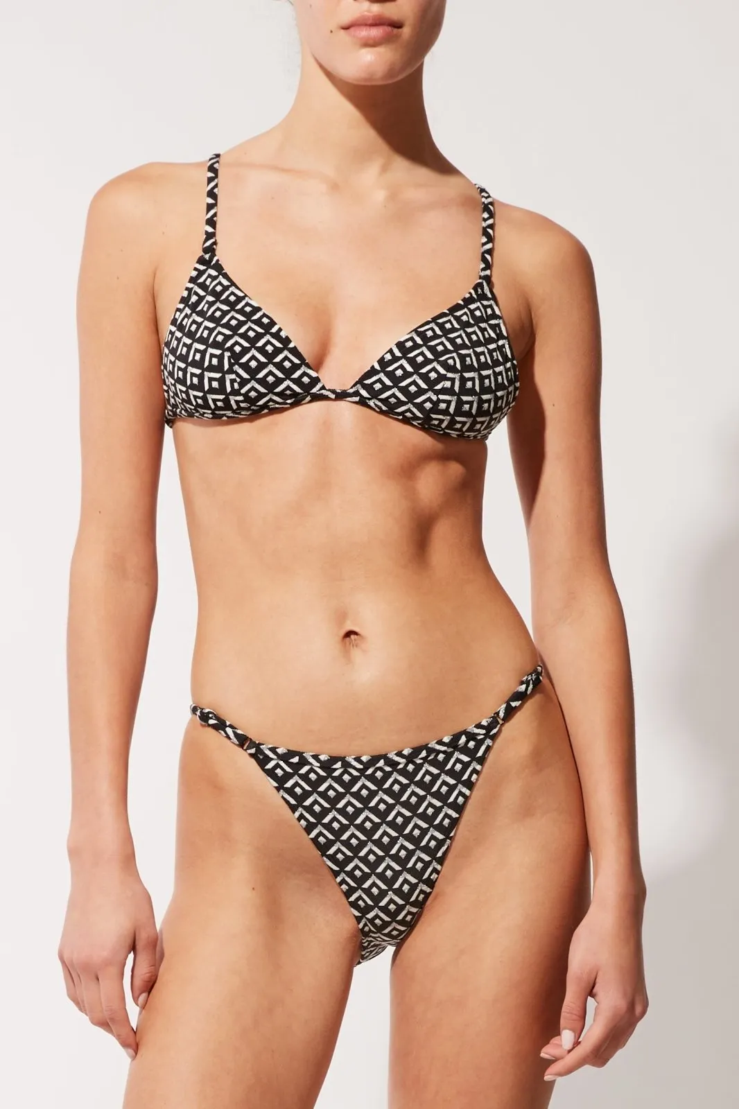 The Lulu Bikini Bottom Geo Lurex Blackout sold by SOLID & STRIPED product image thumbnail 2