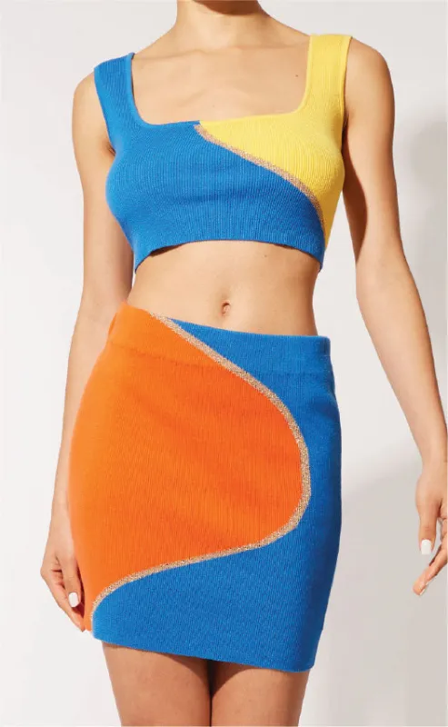 Kimberly Skirt Pacific Blue / Marmalade /  Buttercup made by SOLID & STRIPED
