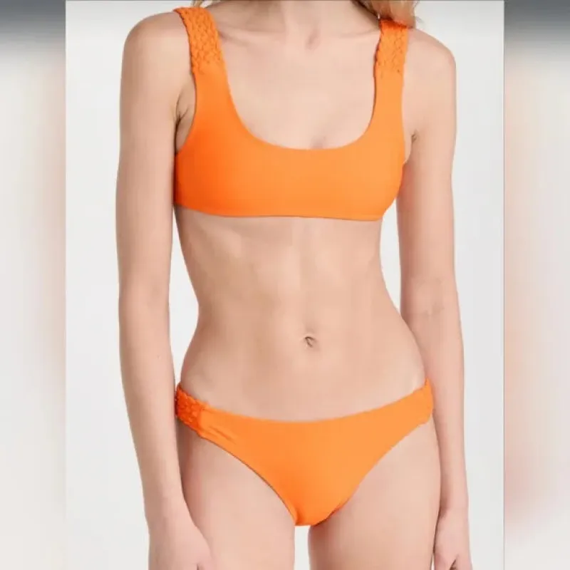 Elle Braided Bikini Bottom Marmalade sold by SOLID & STRIPED