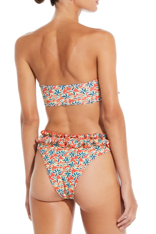 Kaia Bikini Bottom Coral Orange Floral Daze sold by SOLID & STRIPED