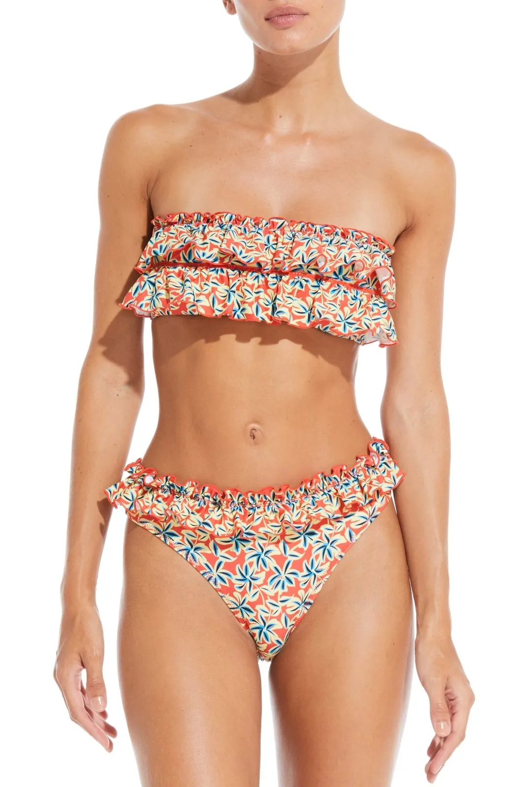 Kaia Bikini Bottom Coral Orange Floral Daze sold by SOLID & STRIPED product image thumbnail 2
