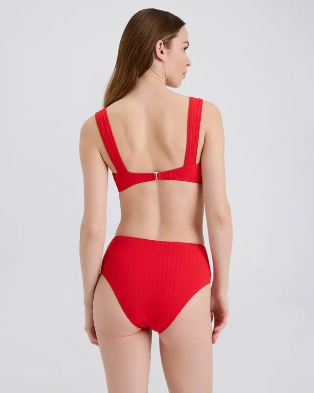 Lilo Ribbed Bikini Bottom Lipstick Red sold by SOLID & STRIPED