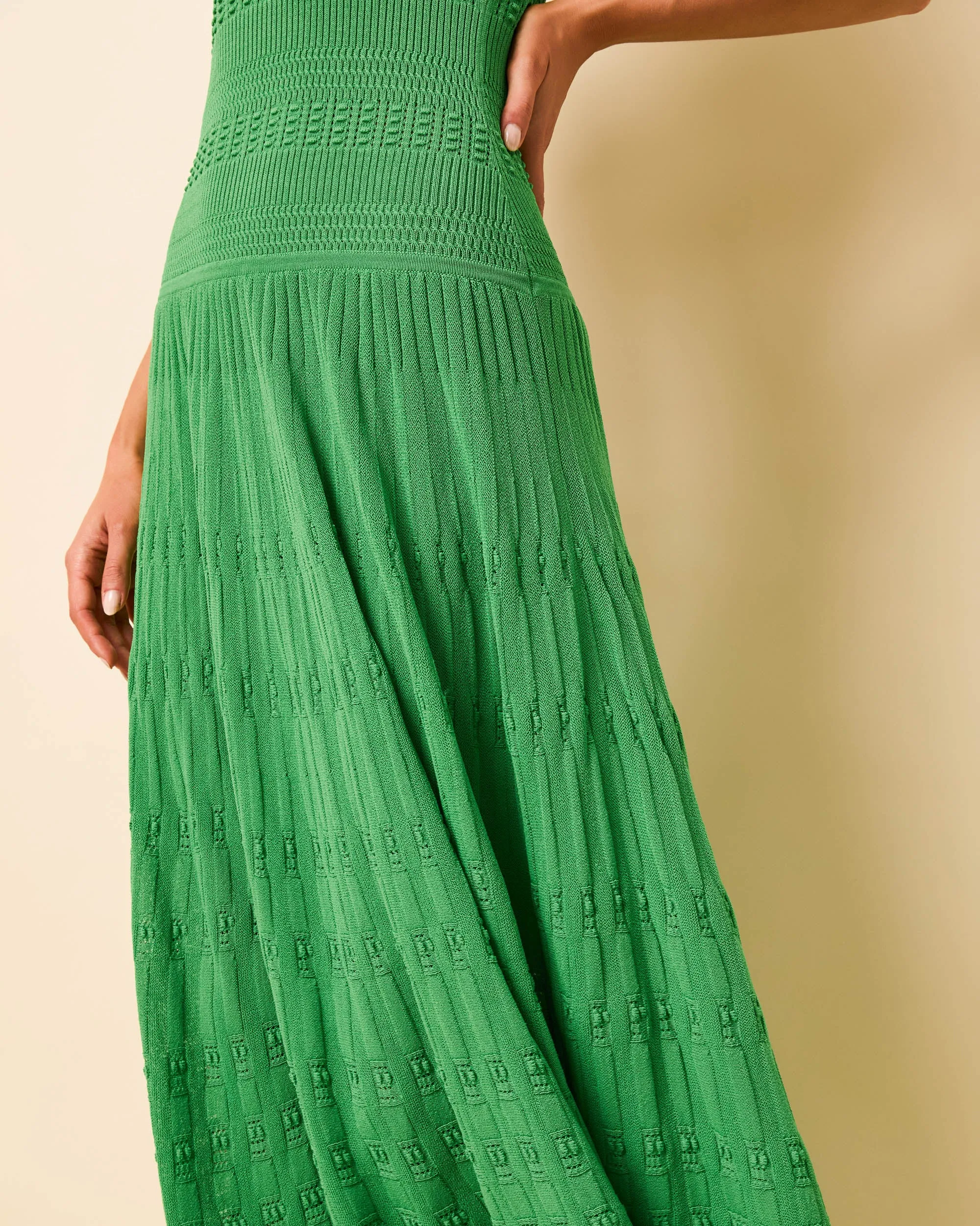 Belle Dress Pointelle Lace Knit Turtle Green sold by SOLID & STRIPED product image thumbnail 4