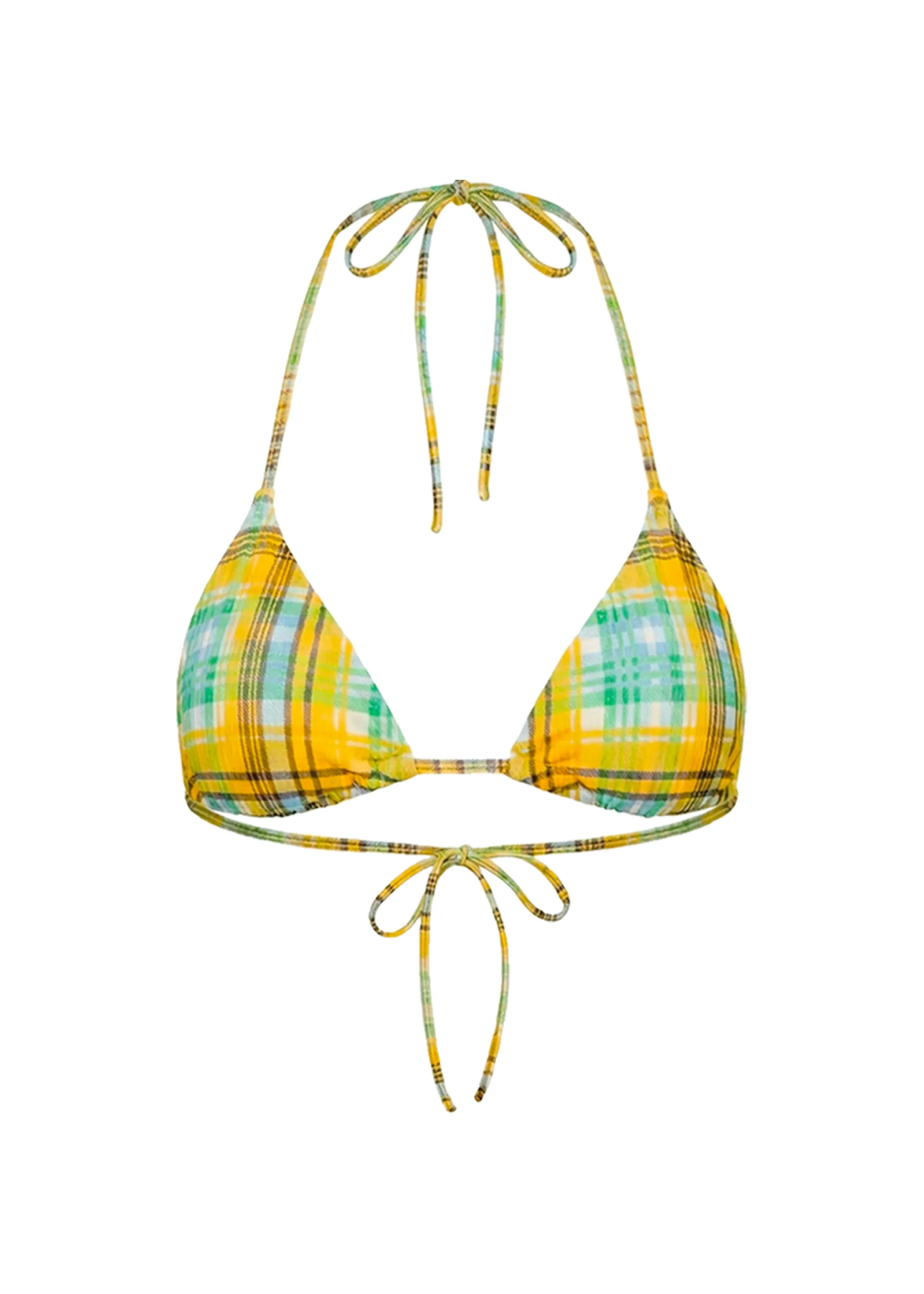 Iris Bikini Top Seersucker Pineapple Plaid sold by SOLID & STRIPED product image thumbnail 5