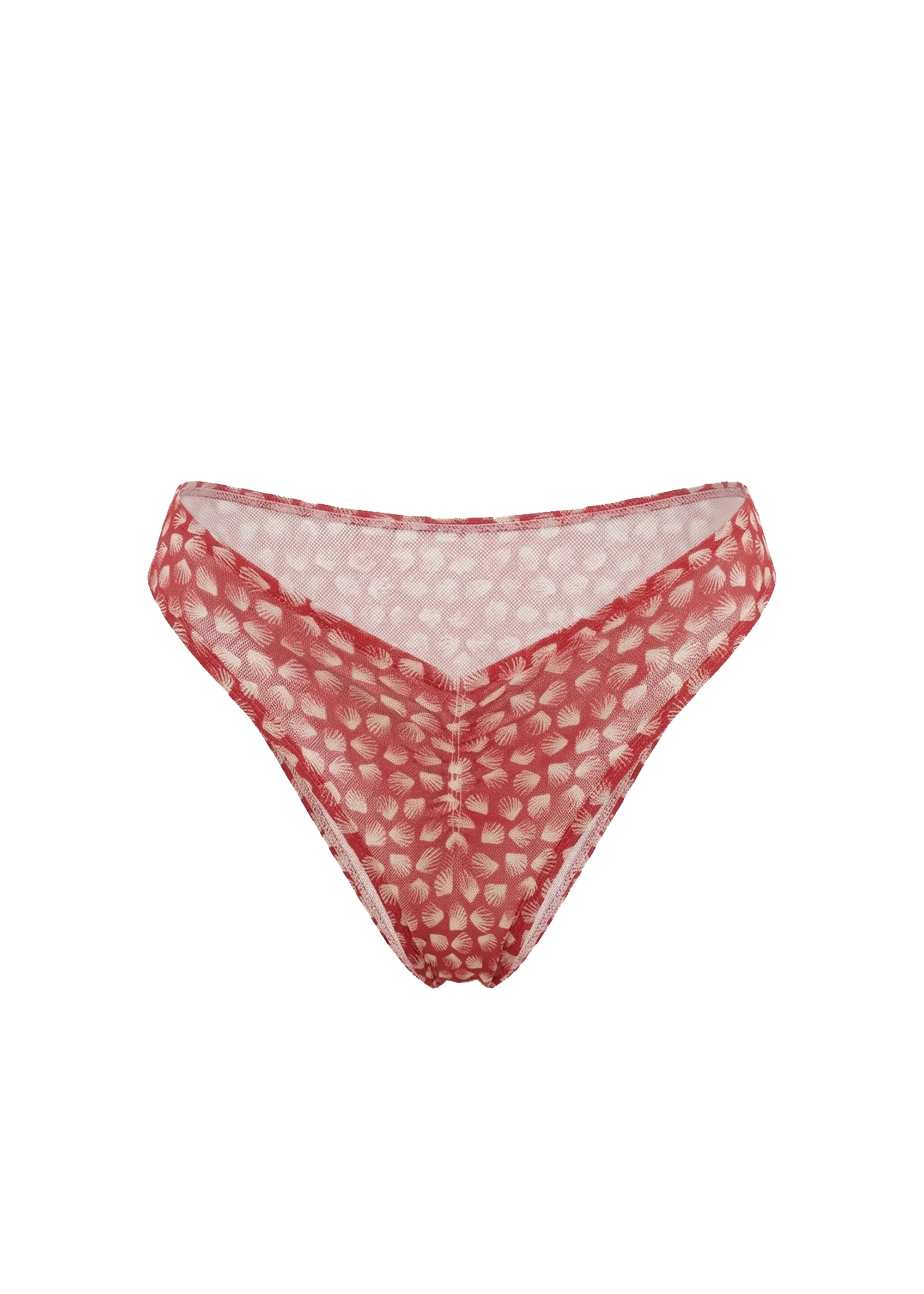 Rowan Bikini Bottom Mesh Rooftop Red Shell Print sold by SOLID & STRIPED product image thumbnail 5