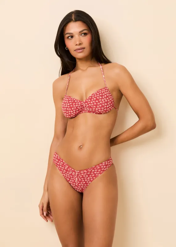 Rowan Bikini Top Mesh Rooftop Red Shell Print made by SOLID & STRIPED