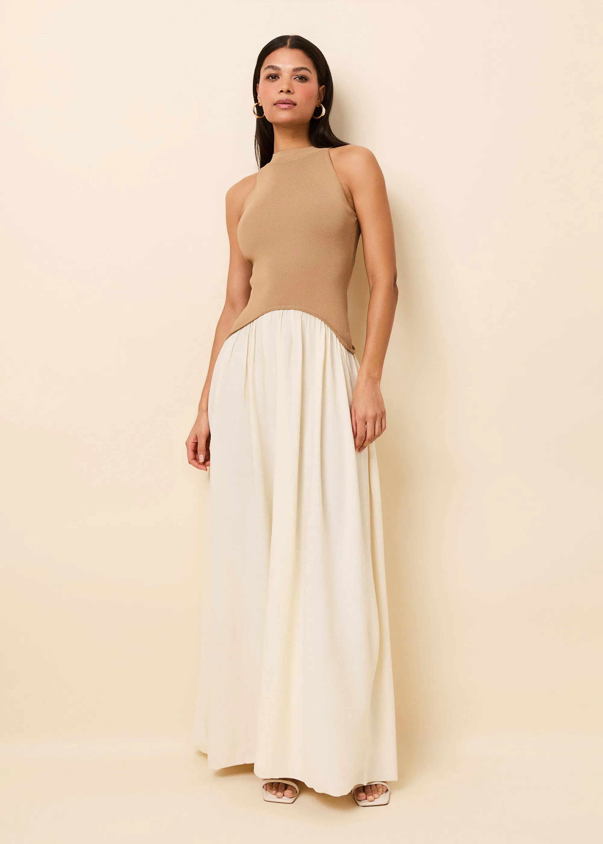 Isola Dress Camel / Brule sold by SOLID & STRIPED