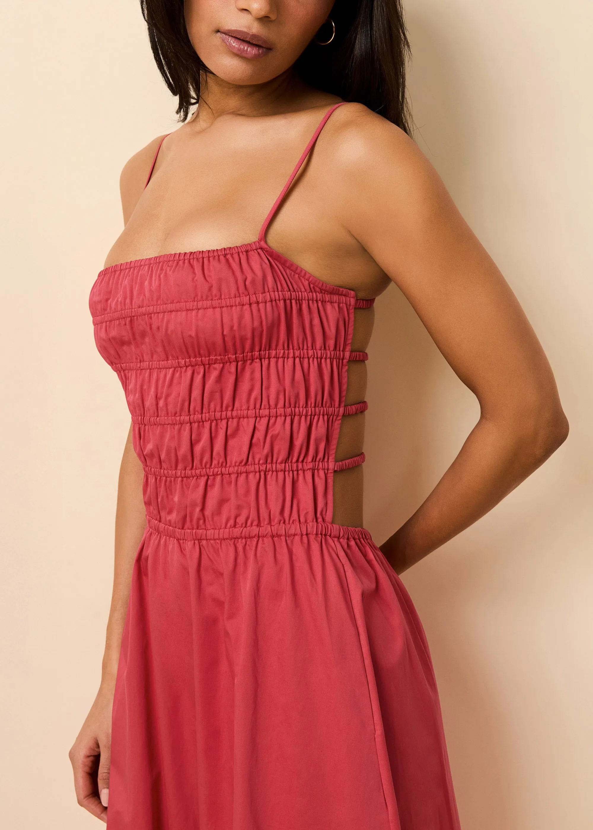 Delta Midi Dress Poplin Rooftop Red sold by SOLID & STRIPED product image thumbnail 4