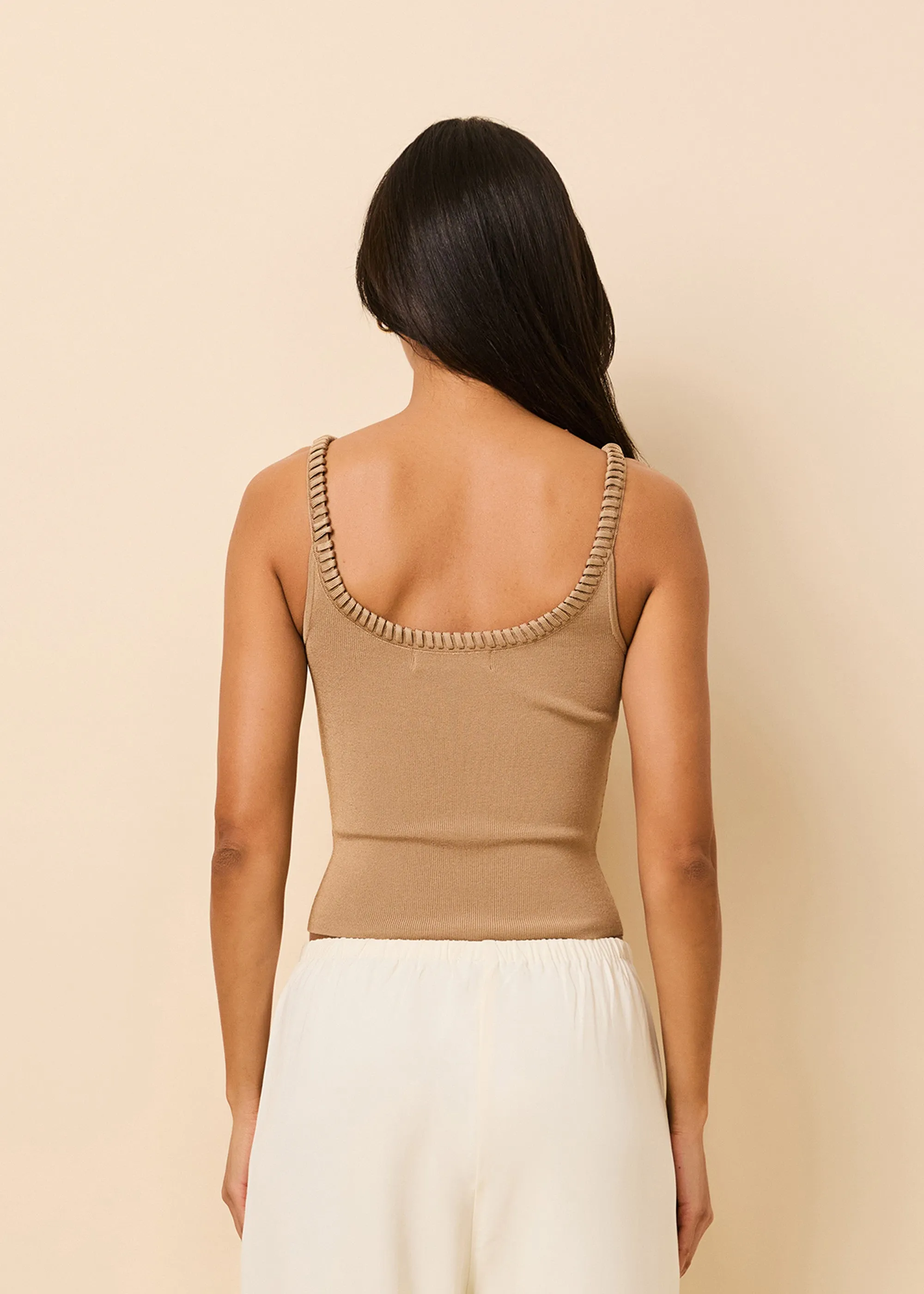 Lyra Knit Tank Camel sold by SOLID & STRIPED product image thumbnail 3