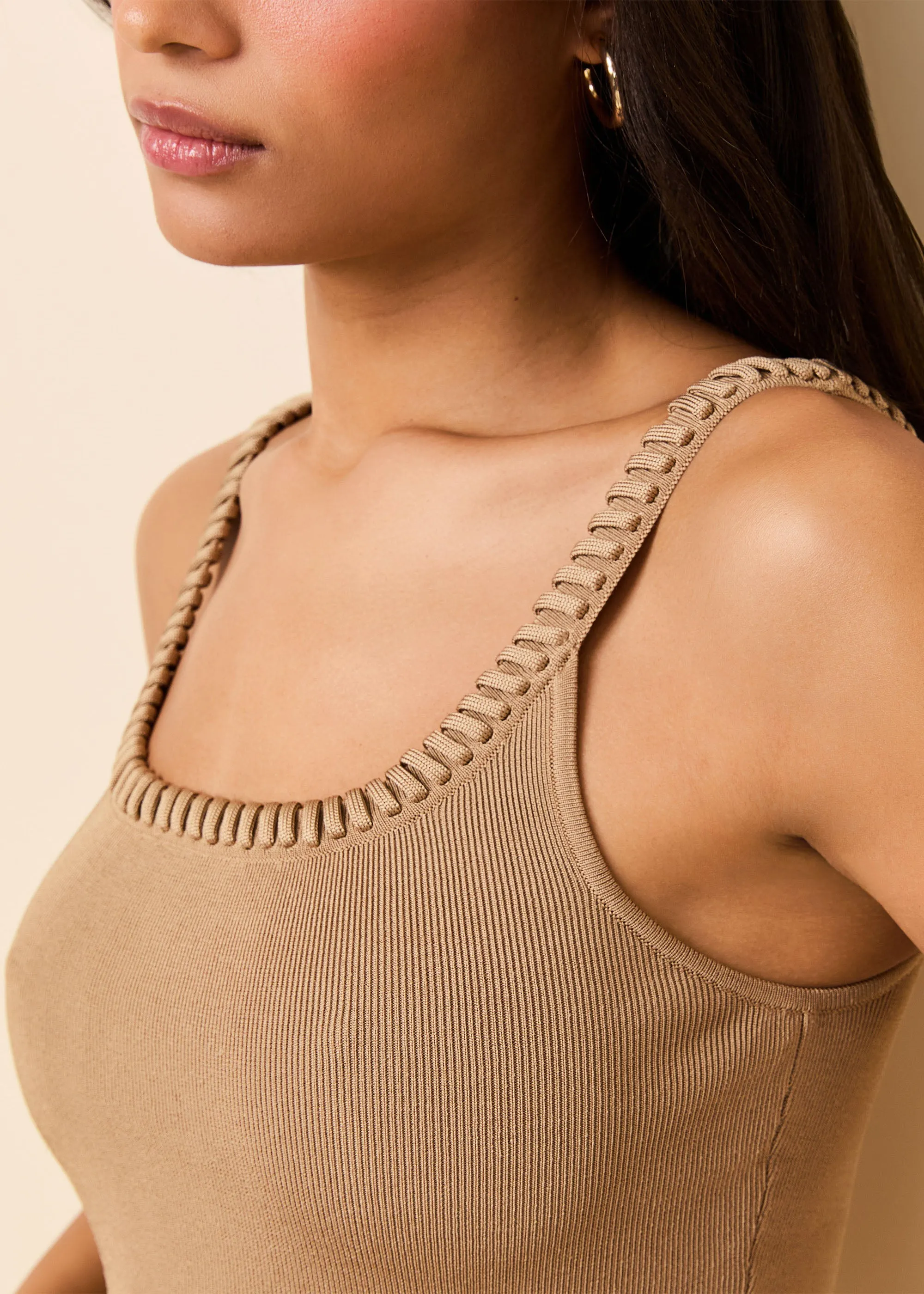 Lyra Knit Tank Camel sold by SOLID & STRIPED product image thumbnail 2