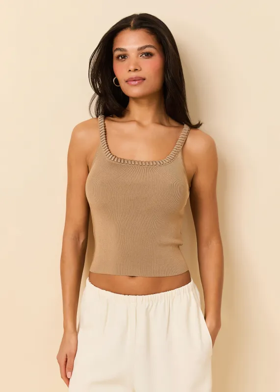 Lyra Knit Tank Camel made by SOLID & STRIPED