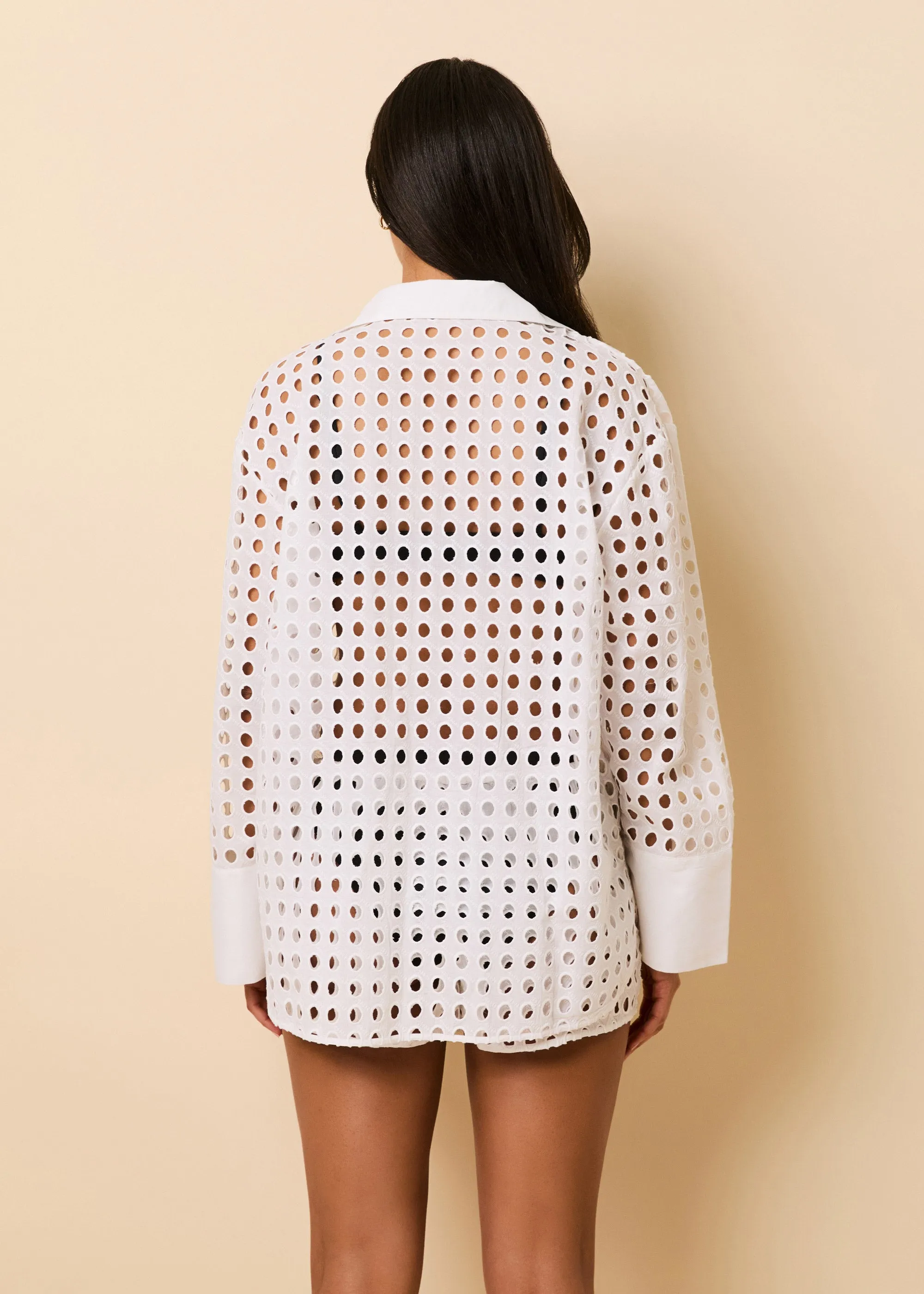 Jaclyn Tunic Classic Eyelet Optic White sold by SOLID & STRIPED product image thumbnail 2