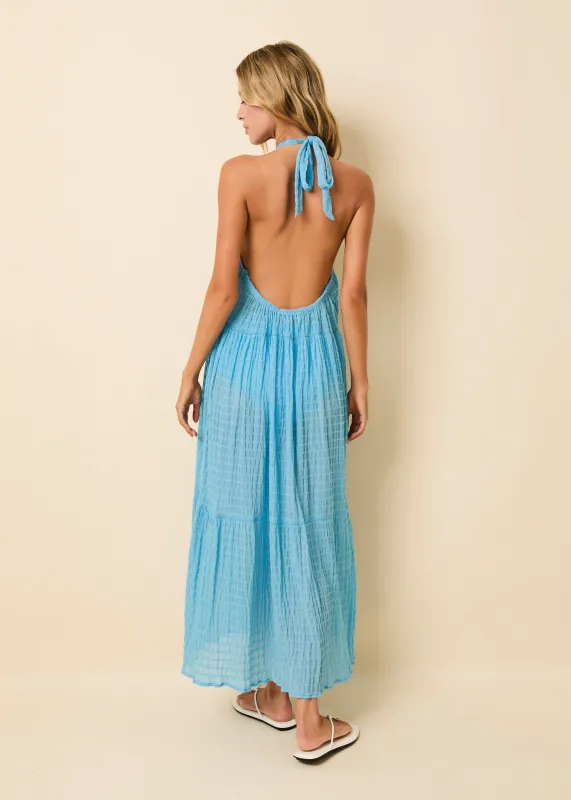 Kai Dress Smocked Ocean Mist made by SOLID & STRIPED
