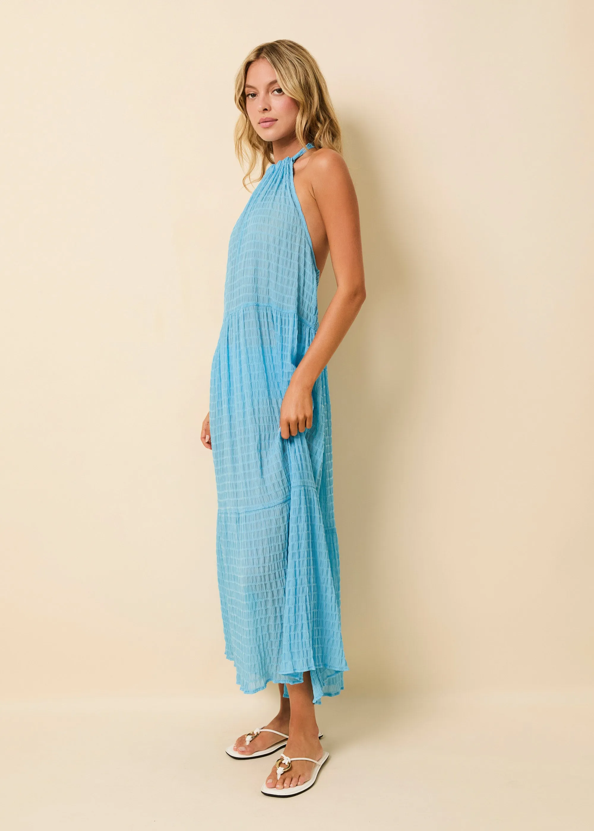 Kai Dress Smocked Ocean Mist sold by SOLID & STRIPED product image thumbnail 4