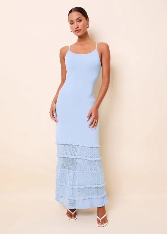 Gabrielle Dress Patchwork Pointelle Seabreeze made by SOLID & STRIPED