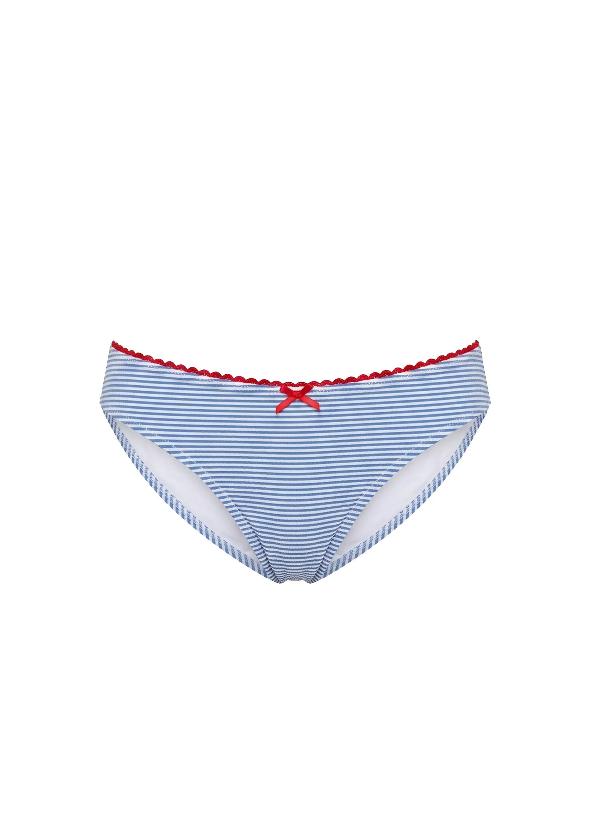 Daphne Bikini Bottom Seersucker Marina Blue Stripe / Lipstick Red sold by SOLID & STRIPED product image thumbnail 5