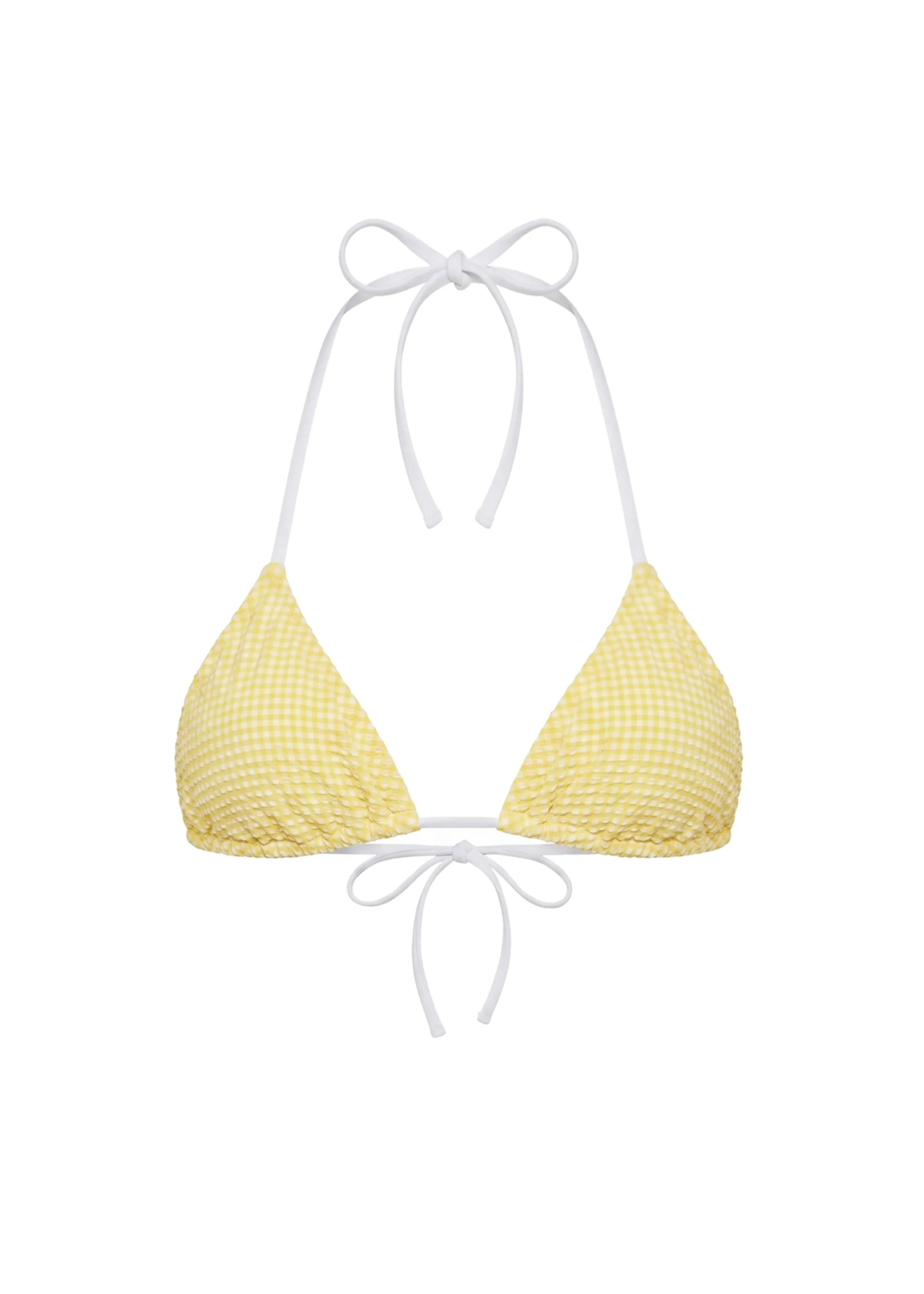 Iris Bikini Top Puckered Gingham Citrina sold by SOLID & STRIPED product image thumbnail 5