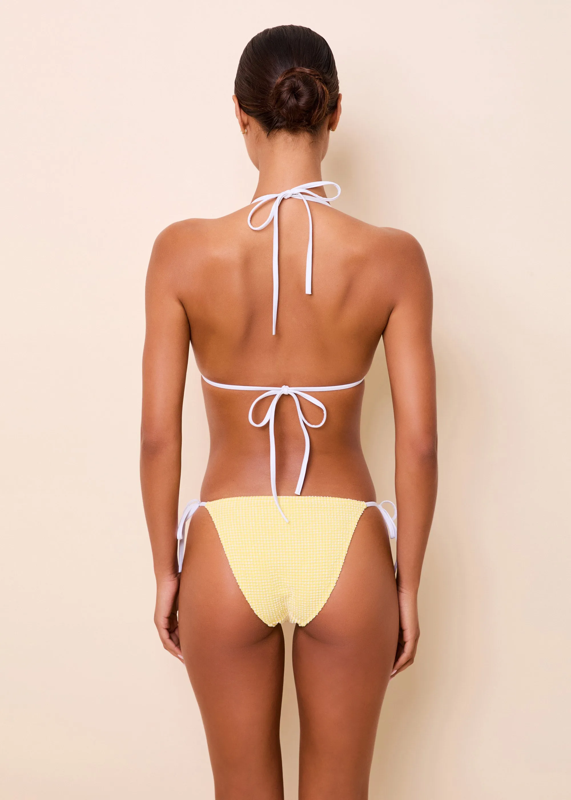 Iris Bikini Bottom Puckered Gingham Citrina sold by SOLID & STRIPED product image thumbnail 3