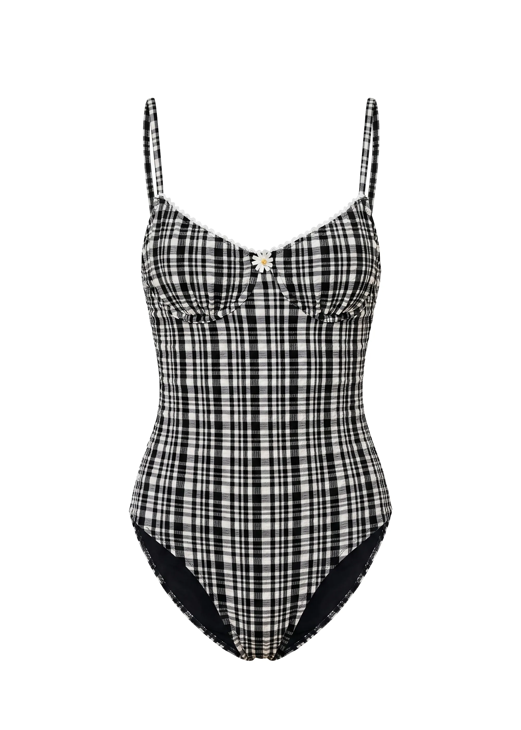 Taylor One Piece Puckered Plaid Noir sold by SOLID & STRIPED product image thumbnail 5