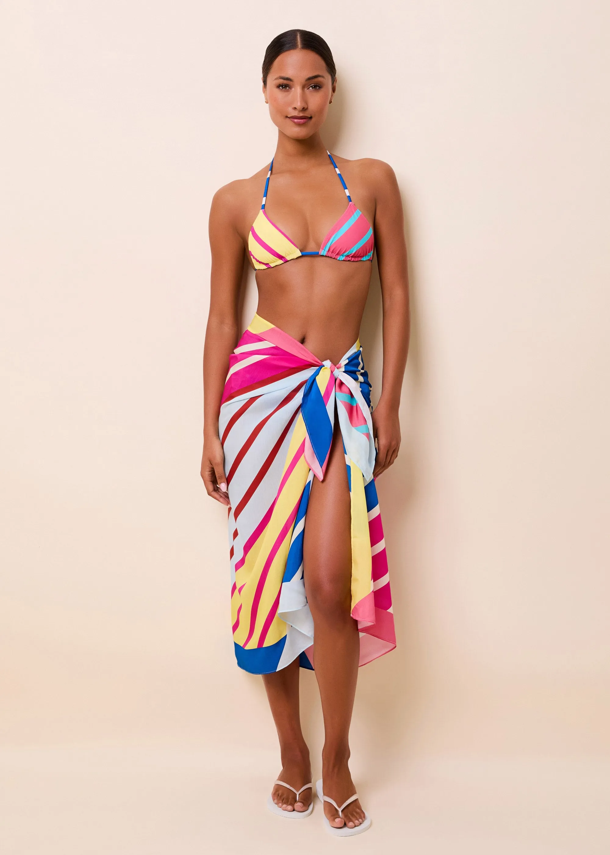 Silk Blend Pareo Symi Colorblock Stripe sold by SOLID & STRIPED product image thumbnail 2