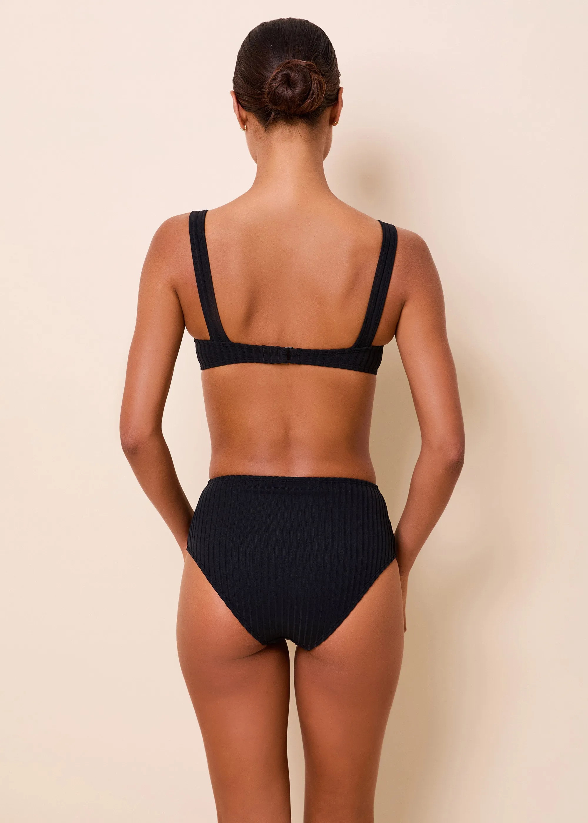 Lilo Bikini Bottom Luxe Rib Noir sold by SOLID & STRIPED product image thumbnail 4