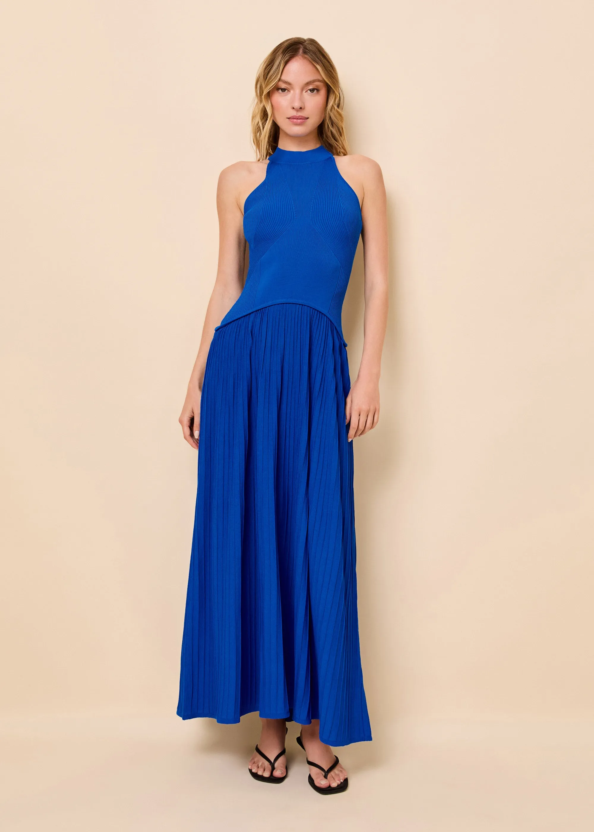 Isola Dress Ribbed Olympian Blue sold by SOLID & STRIPED