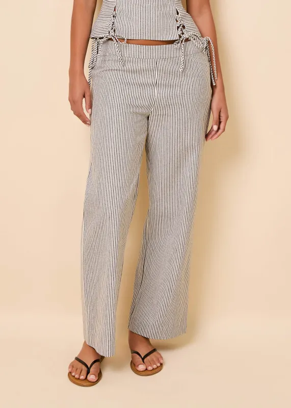 Kendall Pant Twill Brule / Noir Stripe made by SOLID & STRIPED