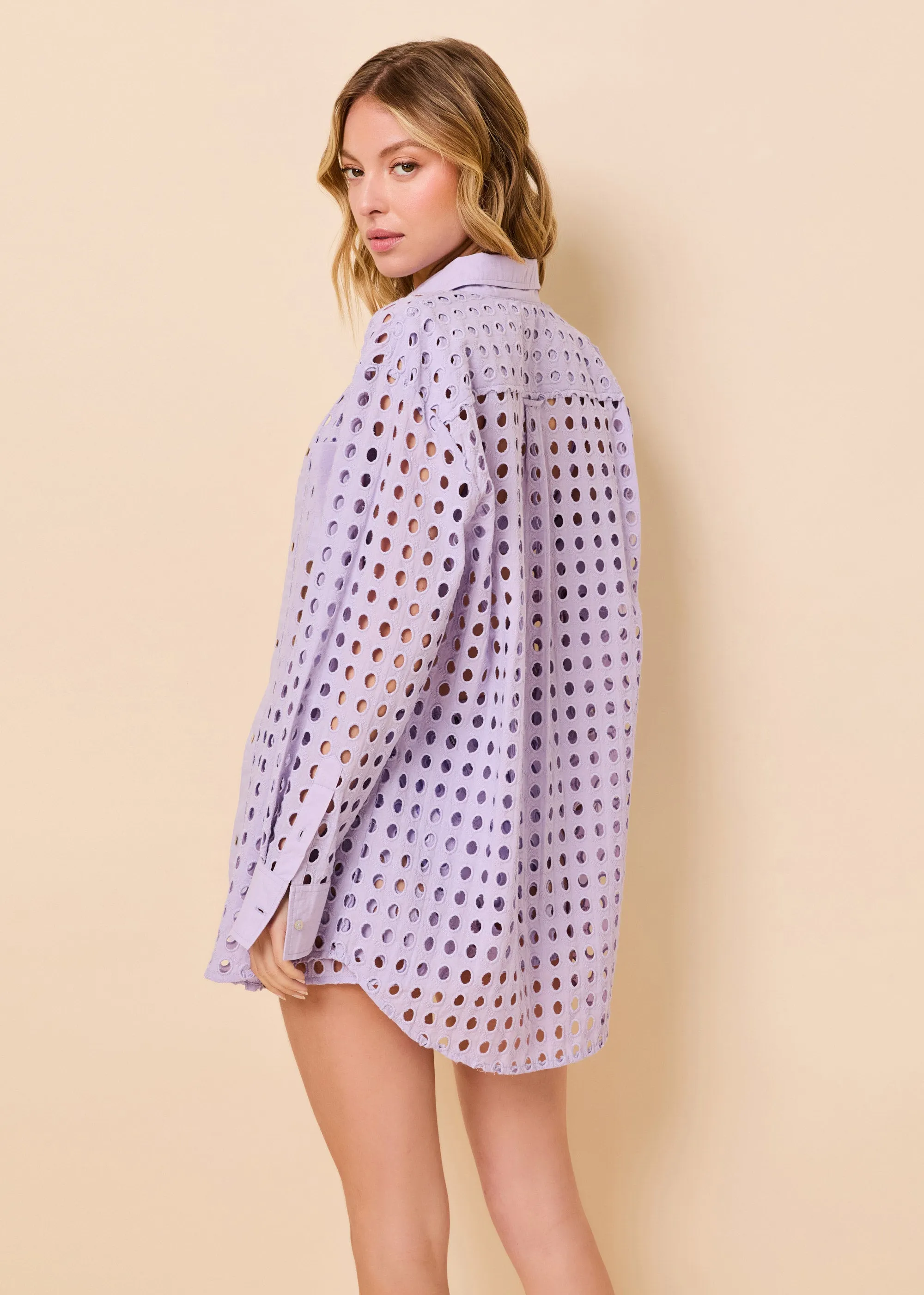 Oxford Tunic Classic Eyelet Soft Iris sold by SOLID & STRIPED product image thumbnail 2
