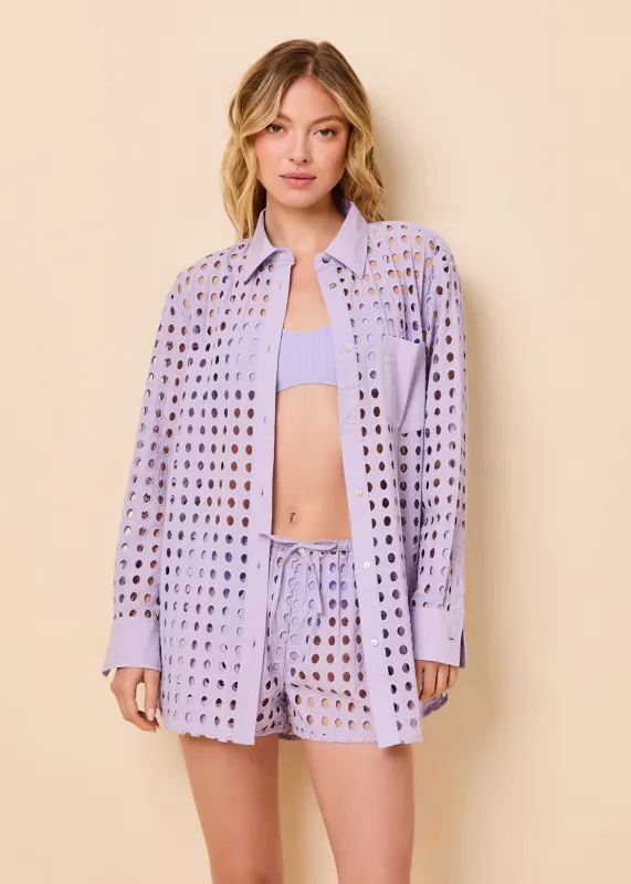 Oxford Tunic Classic Eyelet Soft Iris made by SOLID & STRIPED