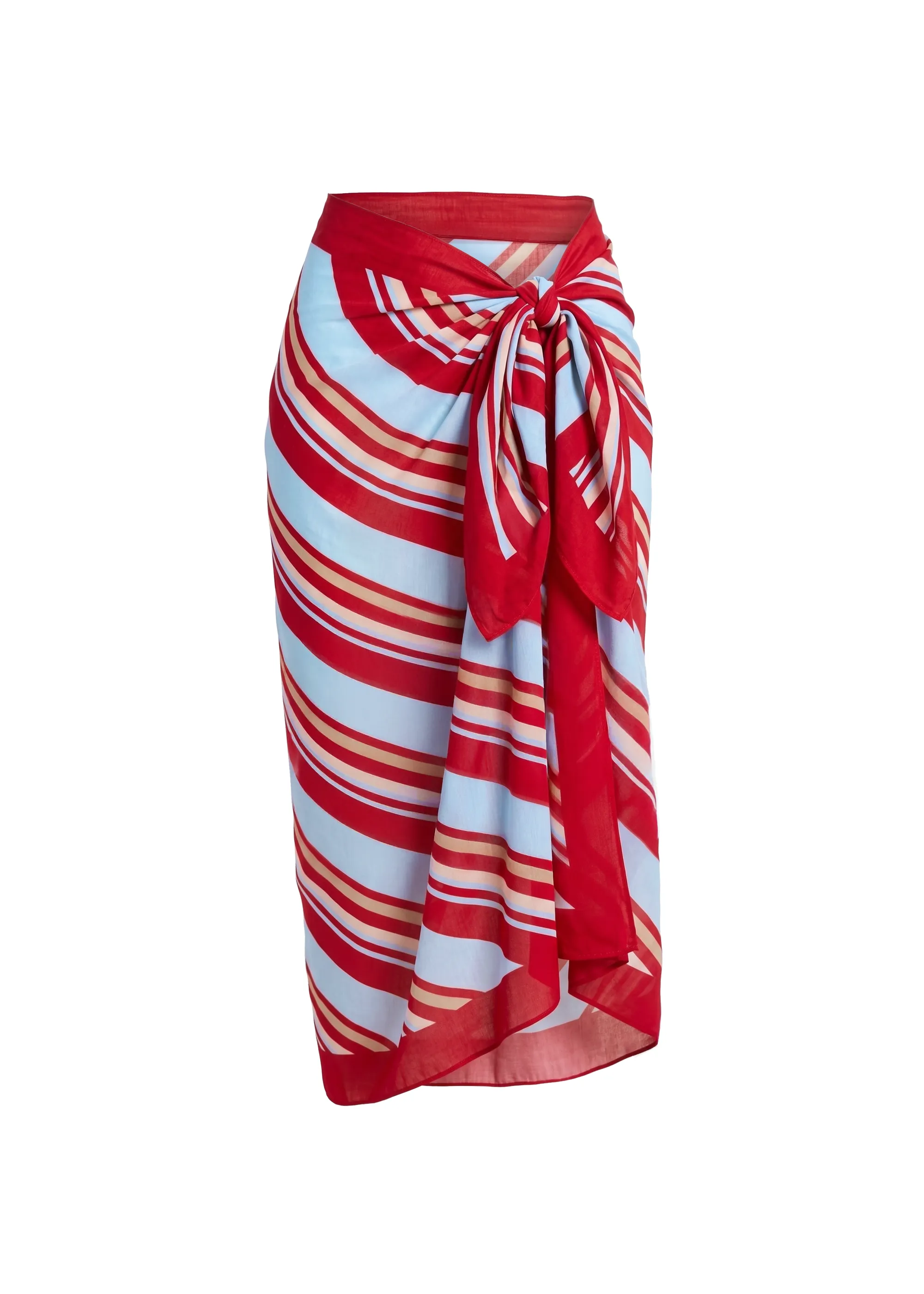 Silk Blend Pareo Cranberry Multi Stripe sold by SOLID & STRIPED product image thumbnail 5