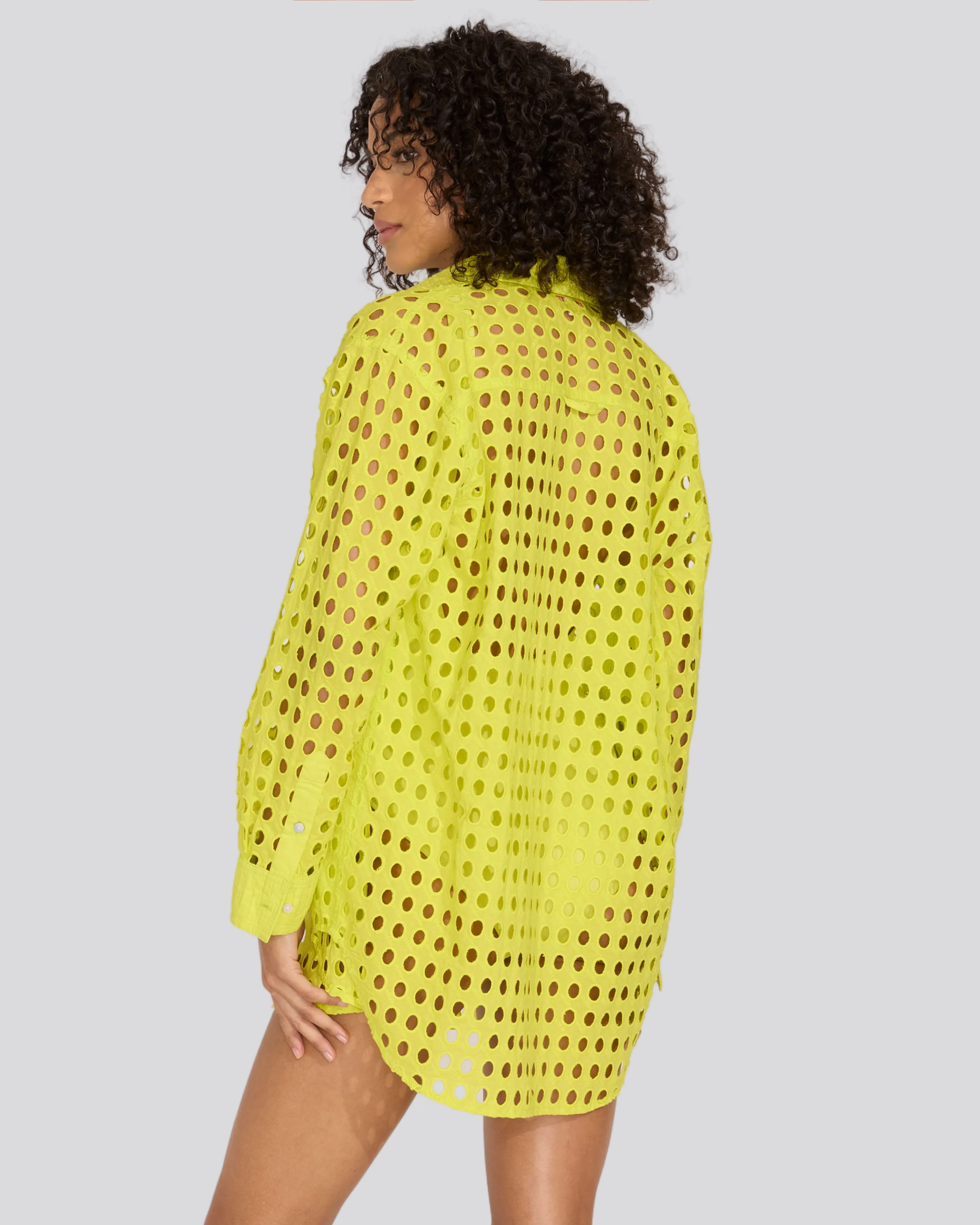 Oxford Tunic Classic Eyelet Chartreuse sold by SOLID & STRIPED product image thumbnail 2