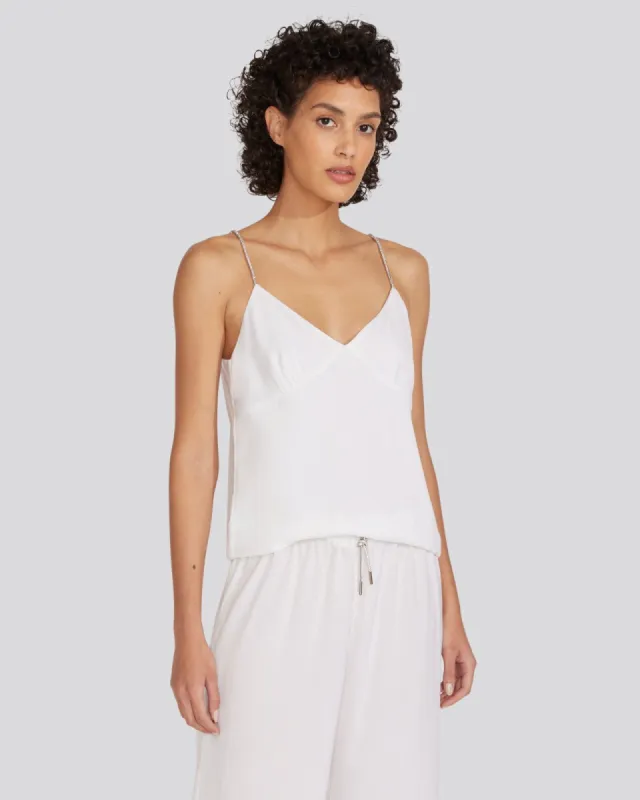 Rosetta Rhinestone Camisole Optic White sold by SOLID & STRIPED
