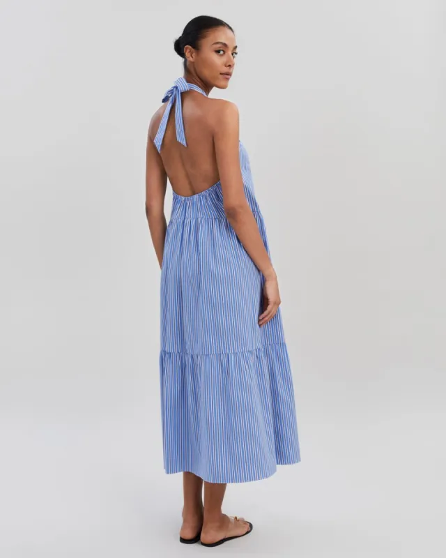 Kai Dress French Navy Stripe sold by SOLID & STRIPED