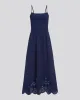 Eyelet Delta Midi Dress French Navy sold by SOLID & STRIPED