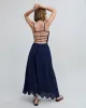 Eyelet Delta Midi Dress French Navy sold by SOLID & STRIPED