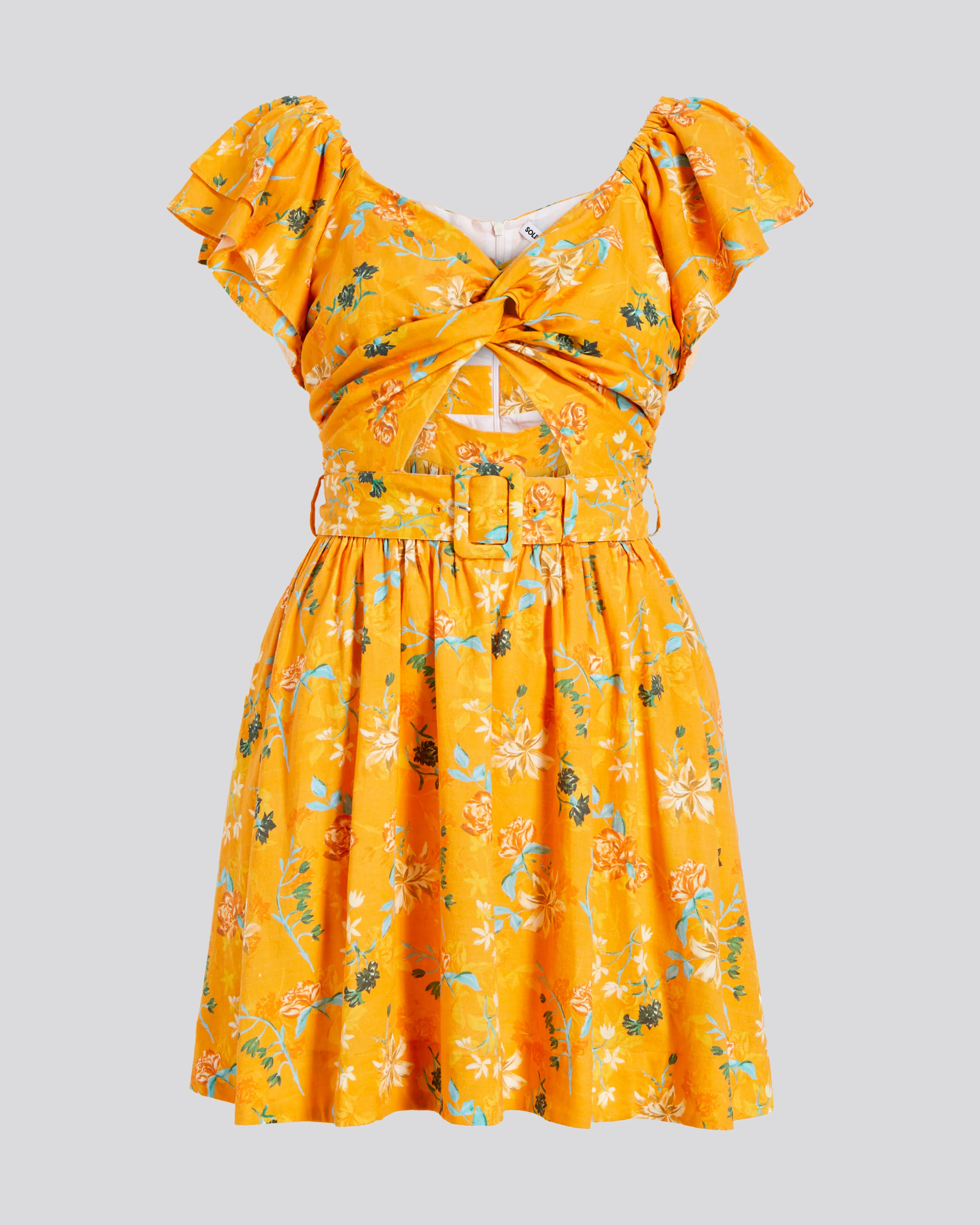 Renata Mini Dress Tangerine Multi Floral sold by SOLID & STRIPED product image thumbnail 2